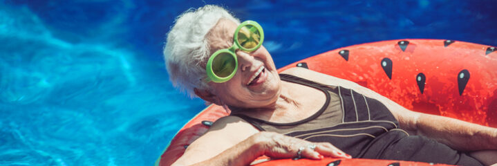 Senior woman in the pool